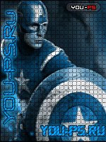 PSD аватар - Красивый аватар с капитаном америкой в синих тонах