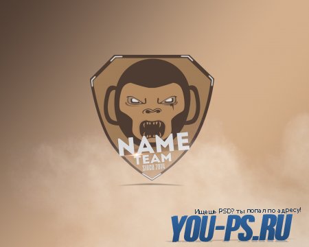PSD логотип обезьяны чи-чи-чи